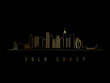 Gold Coast skyline silhouette. Gold Coast architecture. Golden cityscape with landmarks. Business travel concept.