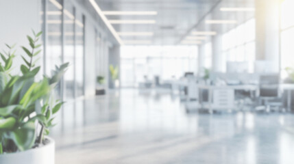 Wall Mural - modern office interior with a blurred background of a bright, spacious and modern open space