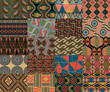 Traditional ethnic African fabric patchwork wallpaper abstract vector seamless pattern for fabric shirt carpet card cloth tablecloth pillow rug