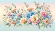 Image of Spring flowers background in pastel colors