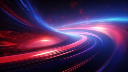 Wall Mural - A Mesmerizing 3D Abstract colourful black background line curve wave spiral