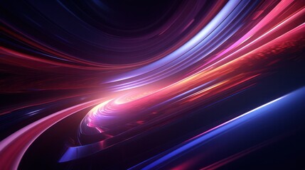 Wall Mural - A Mesmerizing 3D Abstract colourful black background line curve wave spiral
