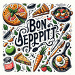 Free vector Hand drawn bon appetit lettering