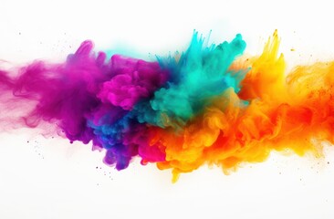 Wall Mural - abstract powder splatted background. colorful powder explosion on white background