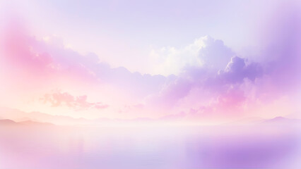 Canvas Print - Tranquil Dawn: A Serene Landscape of Purple Hues