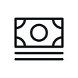 Wad of cash isolated icon, stack of money vector symbol with editable stroke