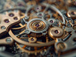 Detailed Mechanical Watch Movement with Precision Gears and Components