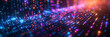 purple and blue Digital data technology background with pixel light effect,cyber technology circuit, abstract tech, innovation future data, internet network, Ai big data,banner