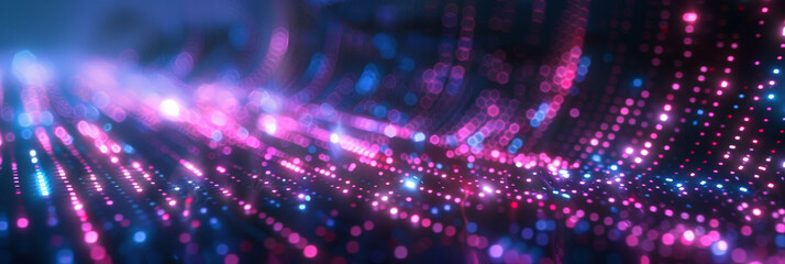 purple and blue Digital data technology background with pixel light effect,cyber technology circuit, abstract tech, innovation future data, internet network, Ai big data,banner