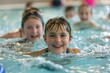 Active children engage in low-impact aerobic aquatic therapy