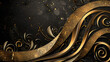 Luxurious black and gold texture. Background, wallpaper.