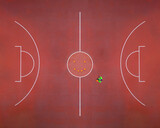 Fototapeta Lawenda - Aerial view of a man playing basketball. Fair play concept.