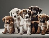 Fototapeta Zwierzęta - group of puppies