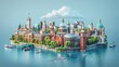 Adorable England illustration captures iconic landmarks and lively vibes of city, Generated by AI