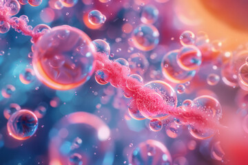 Leinwandbilder - A scene depicting the molecular breakdown of glucose during cellular respiration, highlighting the r