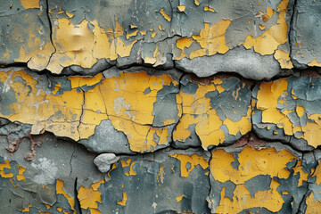 Poster - A photograph of a wall with peeling paint, symbolically representing the slow process of radioactive