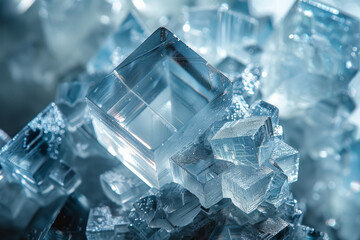 Fototapete - A photograph of laboratory-grown silicon crystals used in semiconductor manufacturing, showcasing pr