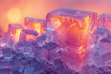 Poster - A scene depicting the crystallization of supersaturated sodium acetate, with heat maps showing the r