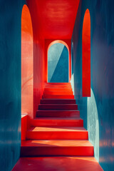 Aufkleber - A scene showing a series of minimalist posters, each featuring a different geometric arrangement of