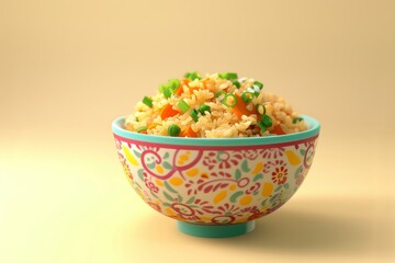 Wall Mural - fried rice on the bowl on background
