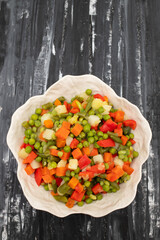 Canvas Print - Mixed vegetables in white beautiful bowl