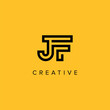 Alphabet Letters JF FJ Creative Luxury Logo Initial Based Monogram Icon Vector Elements.