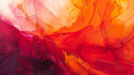 Wall Mural - Vibrant Abstract Red and Orange Color Swirls Background