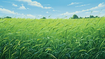 Sticker - green wheat field