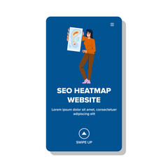 Wall Mural - keywords seo heatmap website vector. ranking strategy, user experience, conversion rate keywords seo heatmap website web flat cartoon illustration