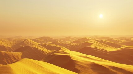 Wall Mural - Golden Desert Dunes at Sunset - Tranquil Sandy Landscape
