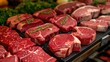Prime Cuts: Fresh Red Meat Selection at Supermarket