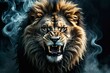 lion head with background content created with generative AI software