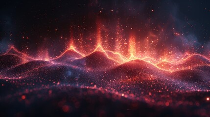 Poster - Decor element using abstract digital technology equalizers and sound waves