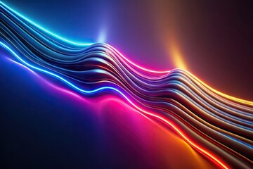 Abstract illustration wallpaper with neon lights and colors. Generative AI