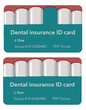 A mock generic dental insurance identification card is seen in a 3-d illustration.