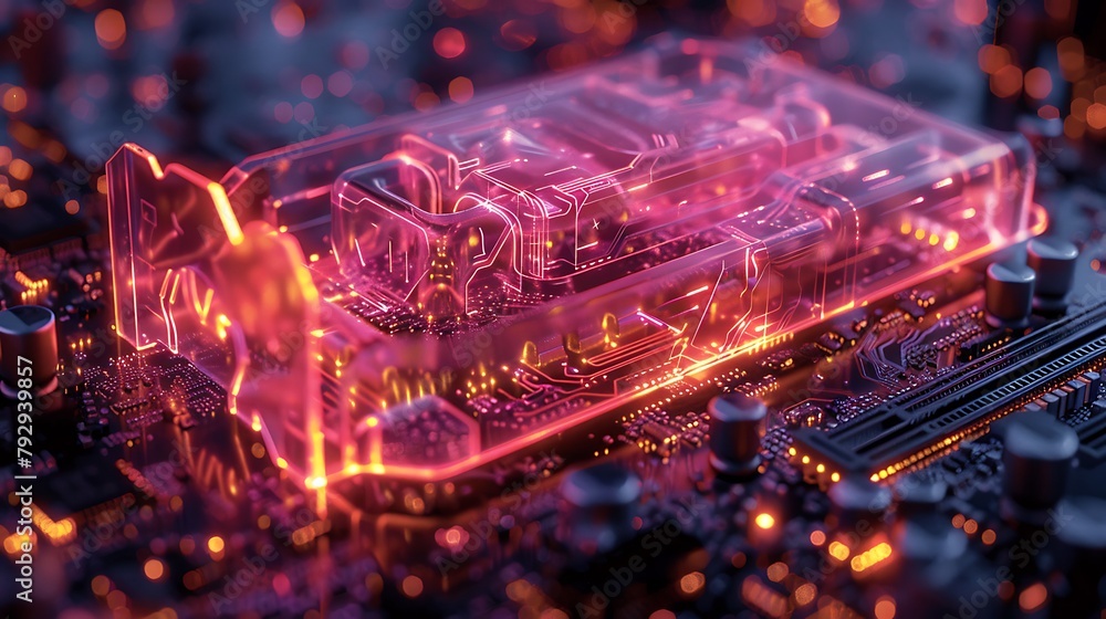 Ilustração Create a digital visualization that combines thermal imaging ...
