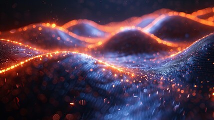 Poster - This is an abstract digital equalizer that resembles a sound wave pattern.