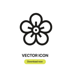 Leinwandbilder - Flower icon vector. Linear-style sign for mobile concept and web design. Flower symbol illustration. Pixel vector graphics - Vector.	
