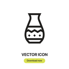 Leinwandbilder - Vase icon vector. Linear-style sign for mobile concept and web design. Vase symbol illustration. Pixel vector graphics - Vector.	
