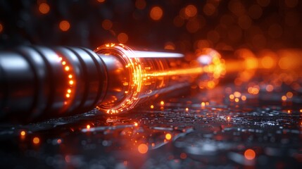 Leinwandbilder - Graph of an optic fiber cable in the form of a telecommunication technology concept