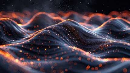Poster - An illustration of a wave form presented in a technology-based manner