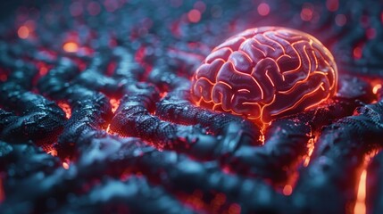 Aufkleber - AI maze brain concept, machine learning or deep learning graphics
