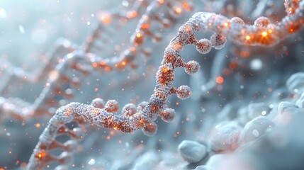 Leinwandbilder - A futuristic graphic of DNA representing biotechnology or synthetic biology.
