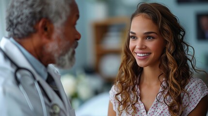 Canvas Print - Capture a patient receiving empathy and support from their physician