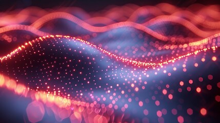 Poster - The concept of big data or digital transformation is illustrated with a futuristic dotted element background image
