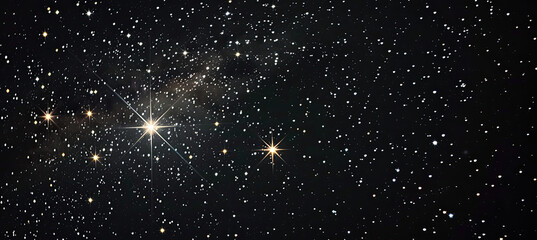 Wall Mural - night starry skies with blinking stars. on black sky