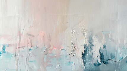 Wall Mural - Minimalist abstract art in pastel pink pastel blue and white oil painting on canvas