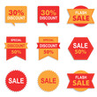 sale badge form best price best deal discount big offer cheap price sheet yellow and red badge sheet