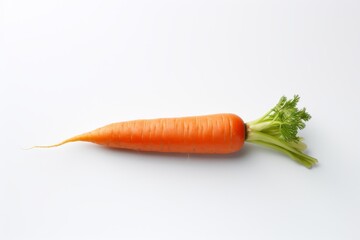 A single carrot isolated on white background. Fresh raw orange carrot isolated on white background