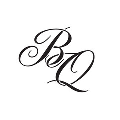 Wall Mural - BQ initial monogram logo